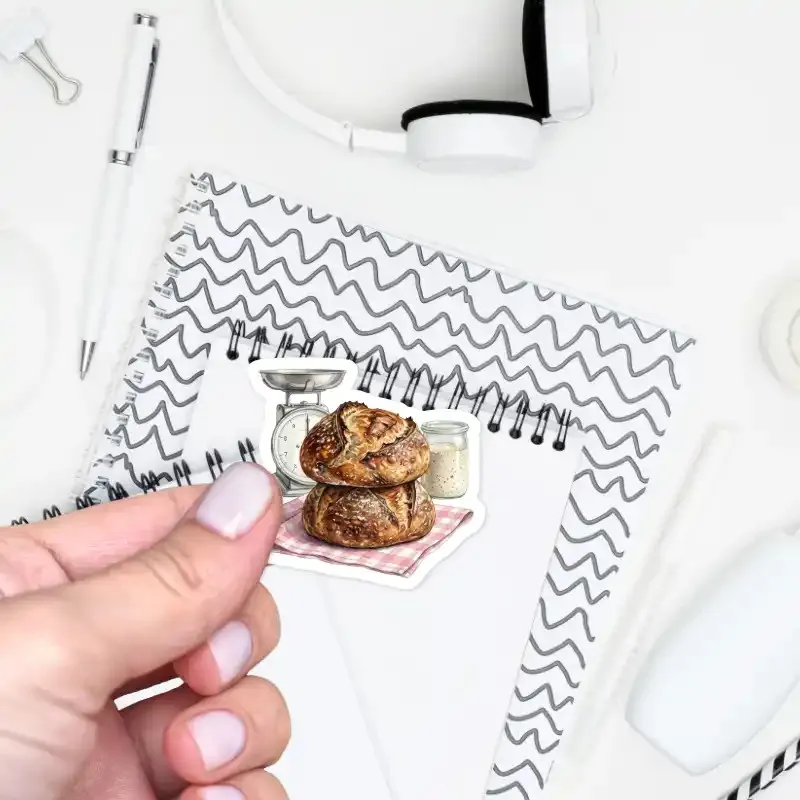 Samolepky do diáře: Upečený čerstvý chleb s chlebovým kvasem.