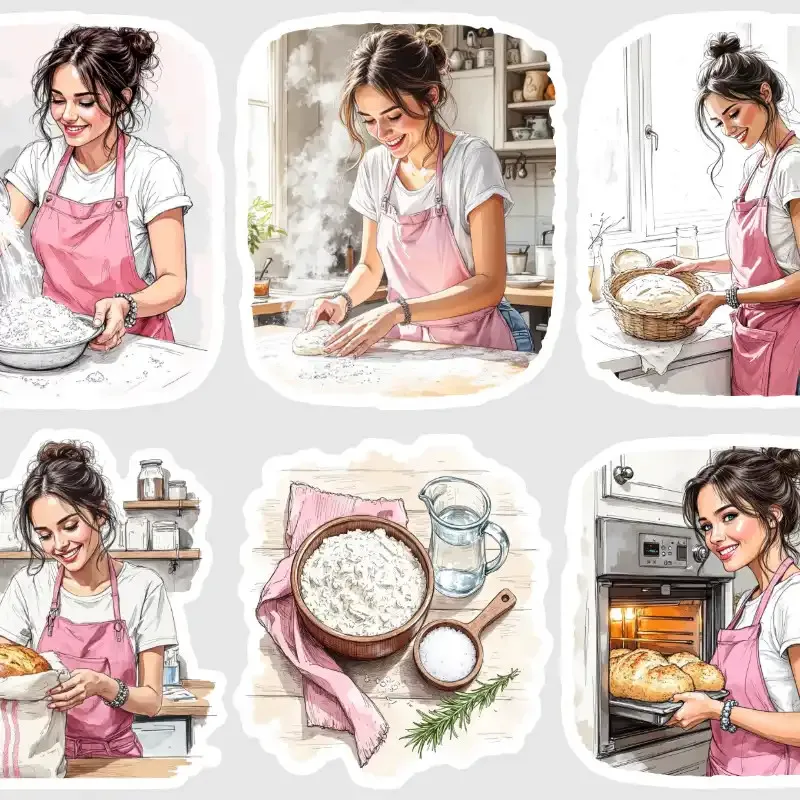 Samolepky do diáře: Od kvásku k bochníku vypečeného chleba.