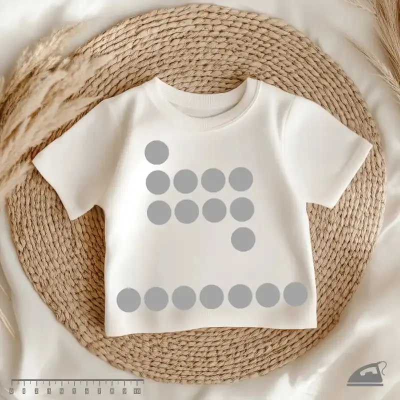 Reflexní nažehlovačky Puntíky – kreativní sada 20 ks na oblečení.