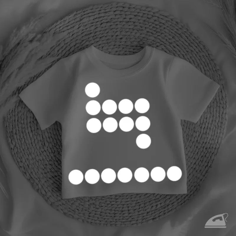 Reflexní nažehlovačky Puntíky – sada 20 ks pro děti i dospělé.