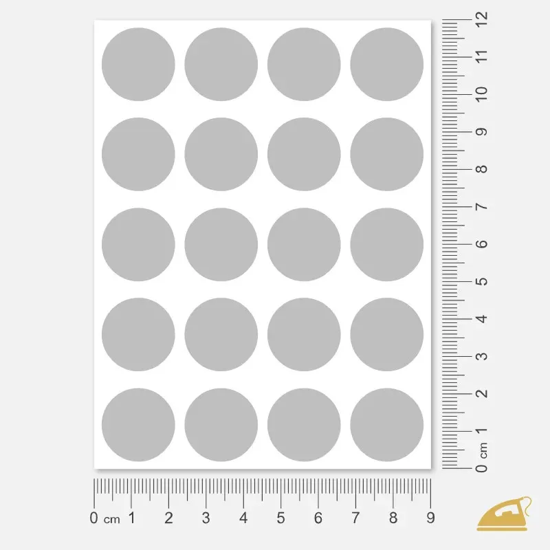 Reflexní nažehlovačky Puntíky – sada 20 ks pro velkou variabilitu potisku.