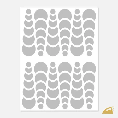 Reflexní nažehlovačky 3D tečky – sada pro prostorový efekt (72 ks).