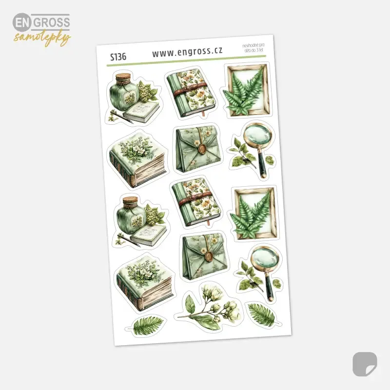 Samolepky do diáře - dámské květinové doplňky,