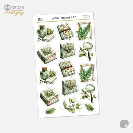 Samolepky do diáře - dámské květinové doplňky,