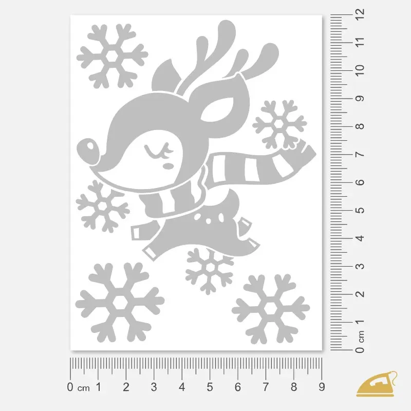 Reflexní nažehlovačka Zimní sobík - snadné nažehlení žehličkou.