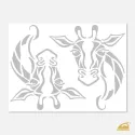 Reflexní nažehlovačky Žirafy – umělecký Tattoo styl (sada 2 ks).