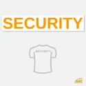 Velký neonový nažehlovací nápis SECURITY na záda – výroba ČR.