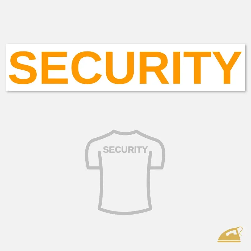 Velký neonový nažehlovací nápis SECURITY na záda – výroba ČR.