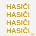 Neonový nažehlovací nápis HASIČI – sada 4 ks oranžová.