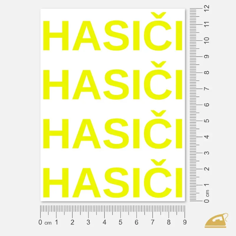 Neonový nažehlovací nápis HASIČI – snadné nažehlení.