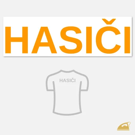 Velký neonový nažehlovací nápis HASIČI na záda – oranžový.
