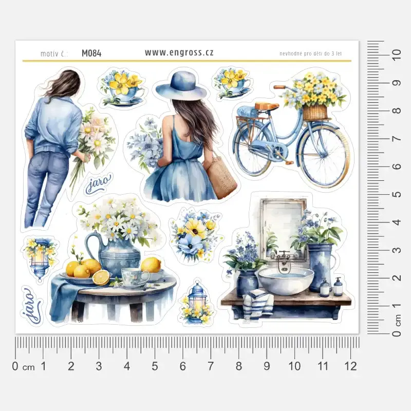 Samolepky pro plánování Jarní víkend: klidná venkovská zátiší a květiny.