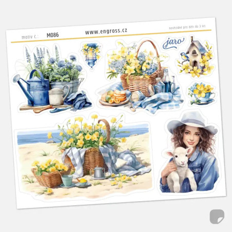 Samolepky do diáře Jarní víkend: piknik na pláži.