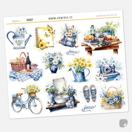 Samolepky Jarní víkend: Denim & Žlutá scény | Výroba ČR