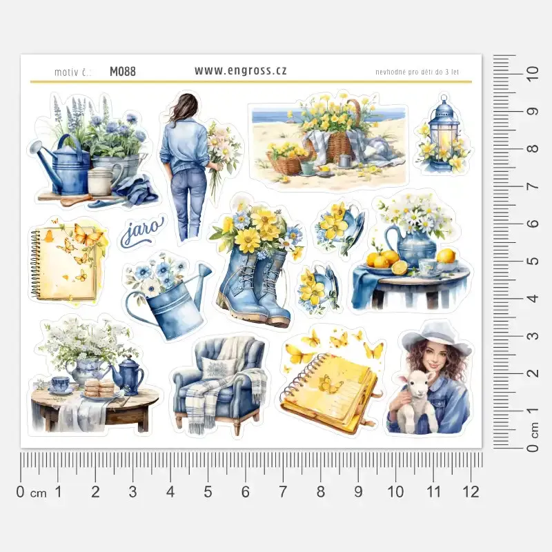 Samolepky do diáře Jarní víkend: Romantické scény a doplňky pro každý diář.