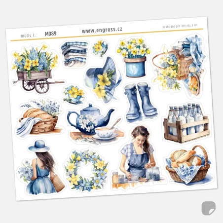 Samolepky do diáře Jarní víkend: Venkovská pohoda a snídaně.