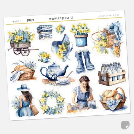 Samolepky do diáře Jarní víkend: Venkovská pohoda a snídaně.