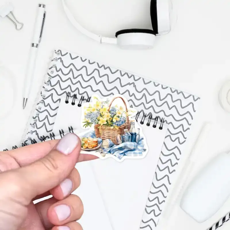 Samolepky do diáře Jarní víkend: Jarní piknikový koš.