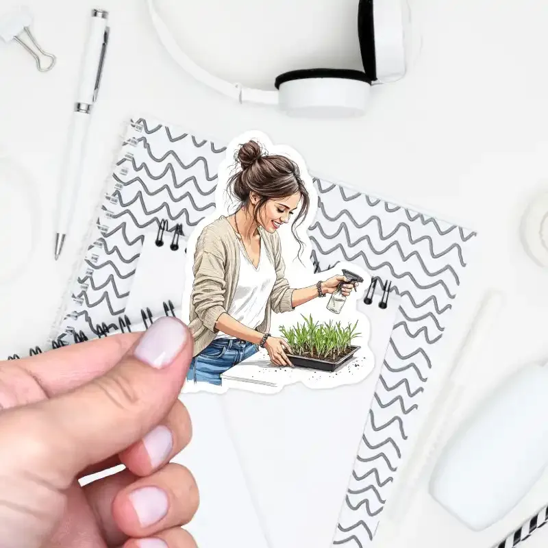 Samolepky do diáře: Předpěstování sazenic – Péče o sazeničky.