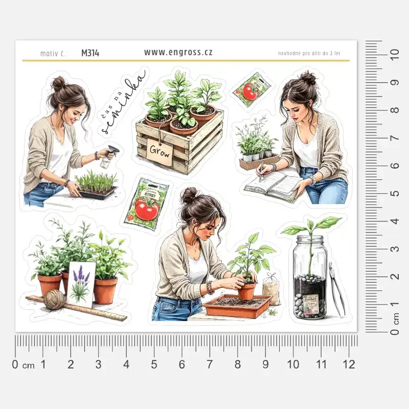 Samolepky pro plánování: Předpěstování sazenic – Čas na semínka.