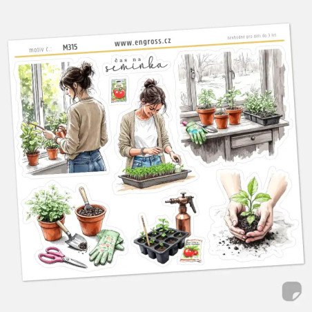 Samolepky do diáře: Předpěstování sazenic doma – Čas na semínka.