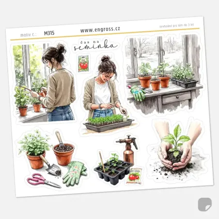 Samolepky do diáře: Předpěstování sazenic doma – Čas na semínka.