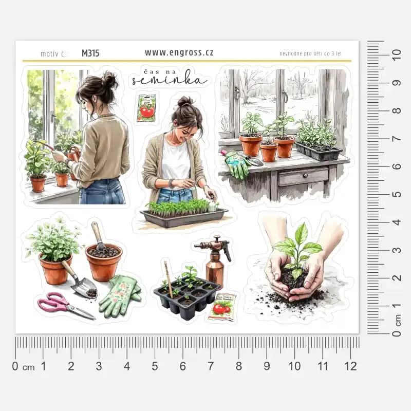 Samolepky do diáře: Jarní předpěstování sazenic – Čas na semínka.