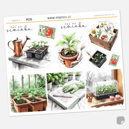 Samolepky do diáře Zahradnický deník - od semínka po sazeničku.