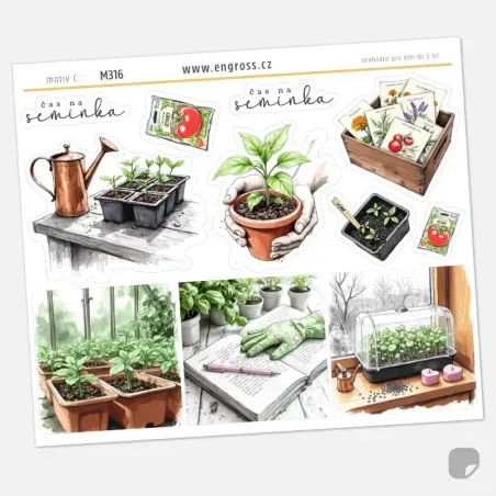 Samolepky do diáře Zahradnický deník - od semínka po sazeničku.