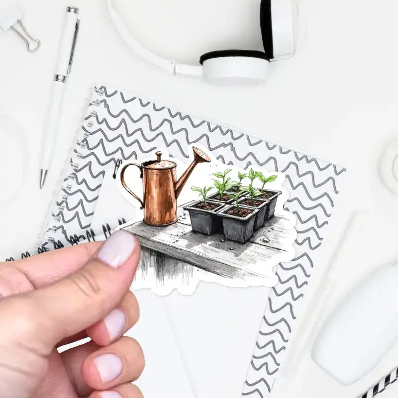 Samolepky do diáře Zahradnický deník - sazenice v satbovači.