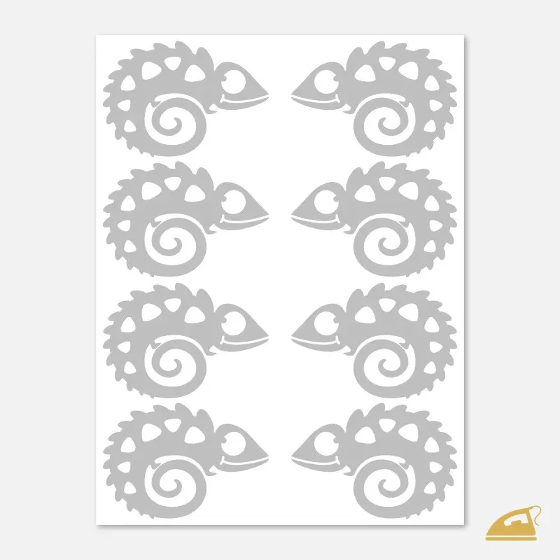 Reflexní nažehlovačky Chameleon – sada 8 roztomilých postaviček.