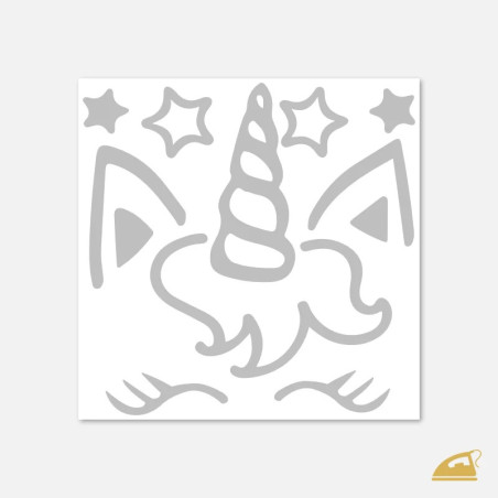 Reflexní nažehlovačka Pohádkový jednorožec – hvězdná sada na textil.