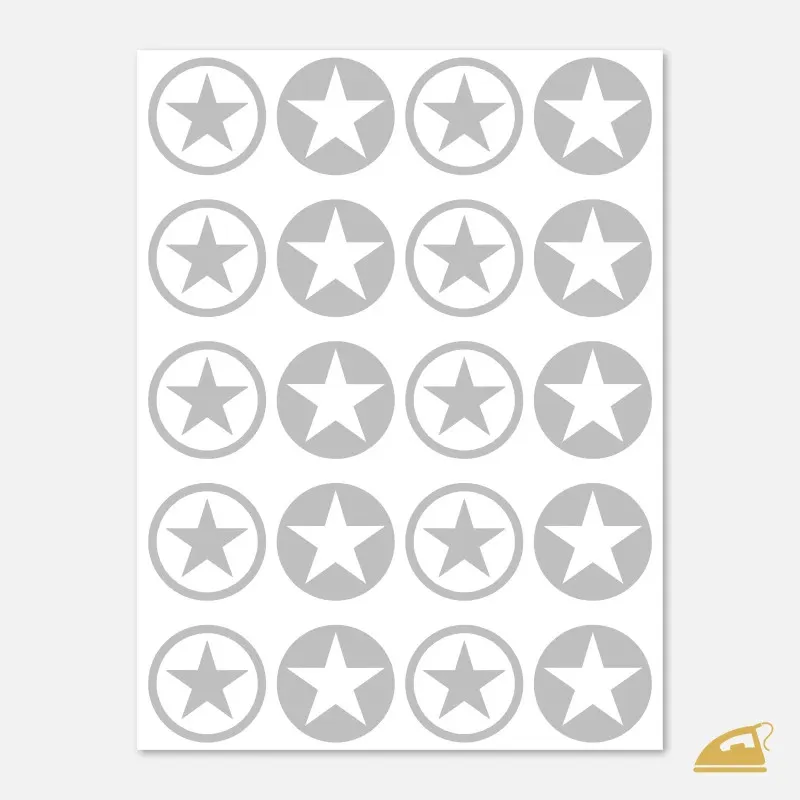 Reflexní nažehlovačky Hvězdičky mini – sada 20 drobných motivů.