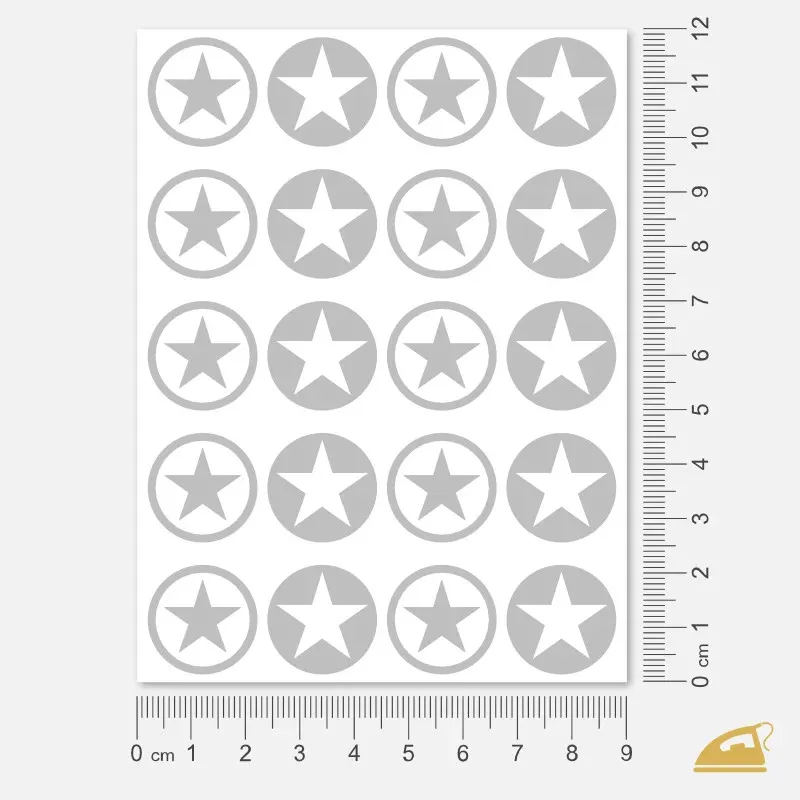 Reflexní nažehlovačky Hvězdičky mini – snadné nažehlení žehličkou.