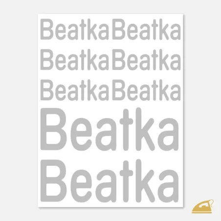 Reflexní jméno na nažehlení – vlastní text na přání (sada 8 ks, styl 3).