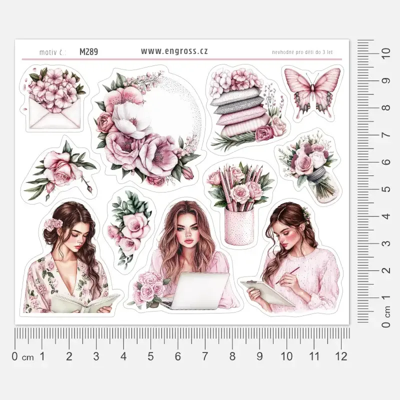 Samolepky do diáře - růže a plánování.