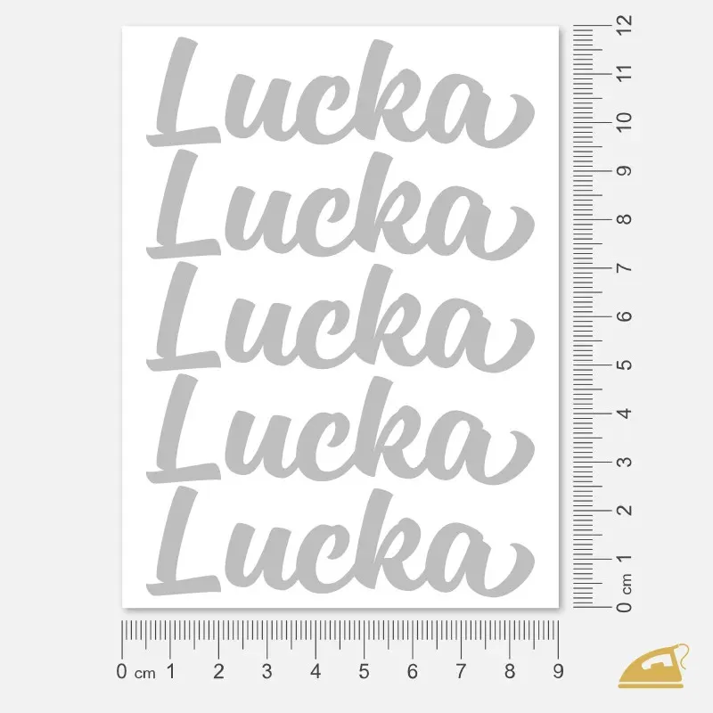 Reflexní nažehlovací jména na přání Styl 6 – snadné nažehlení žehličkou.