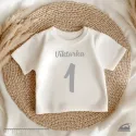 Reflexní nažehlovací jméno na přání s číslicí 1 – set k prvním narozeninám.