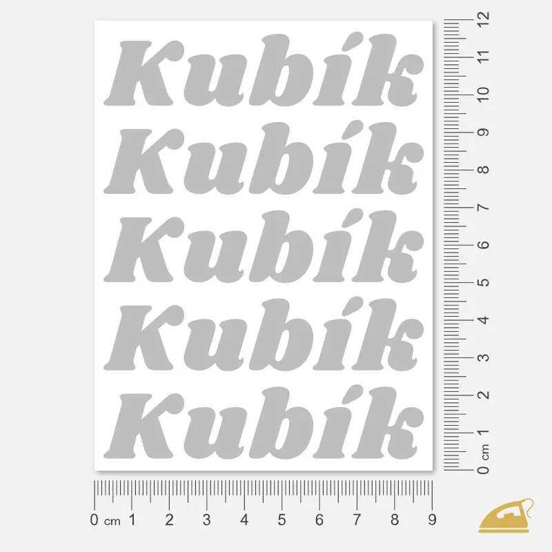 Reflexní nažehlovačky - jména na přání, sada 5 ks, snadné nažehlení žehličkou.