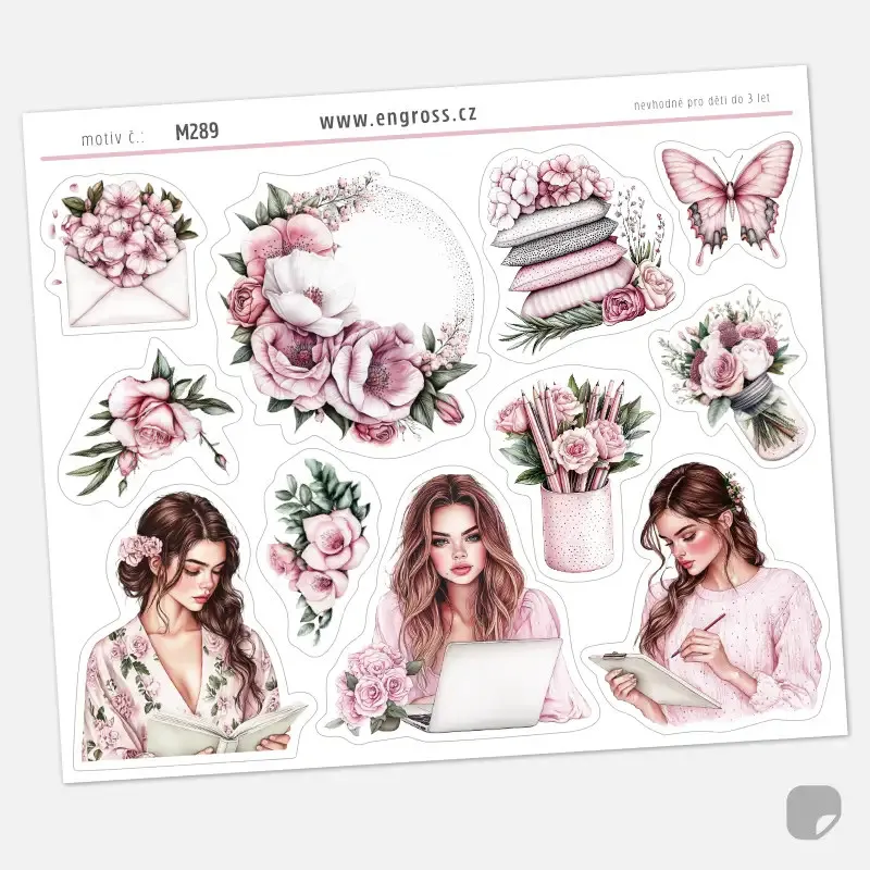 Samolepky do diáře - růže a plánování.