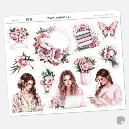 Samolepky do diáře - růže a plánování.