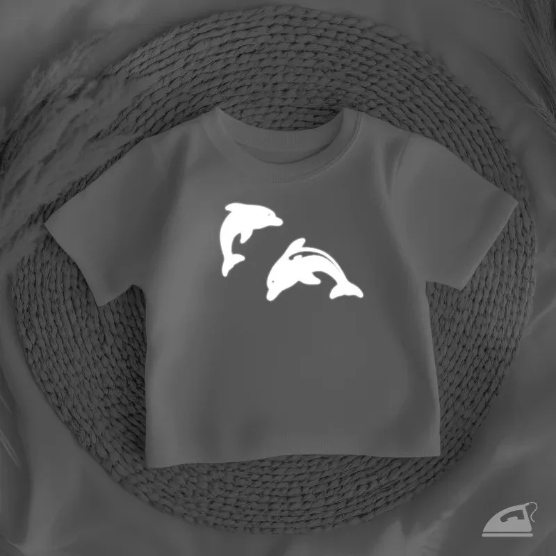 Reflexní nažehlovačky Delfíni – sada 6 ks pro zvýšení viditelnosti za šera a tmy.