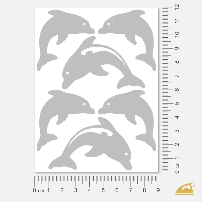 Reflexní nažehlovačky Delfíni – snadné nažehlení žehličkou.