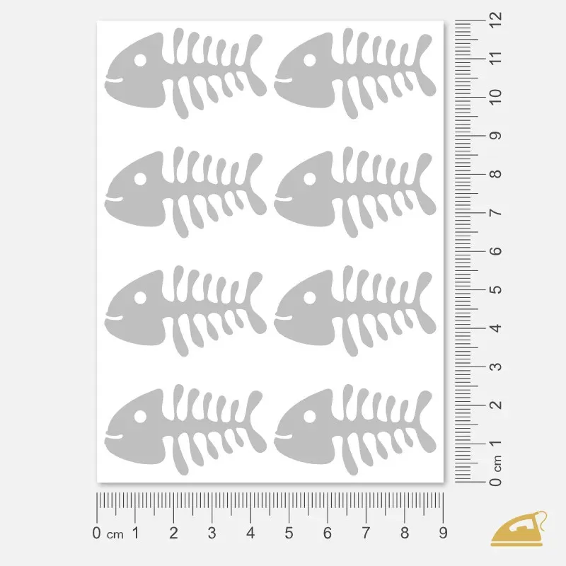 Reflexní nažehlovačky Rybí kostry (Fishbones) – snadné nažehlení žehličkou.