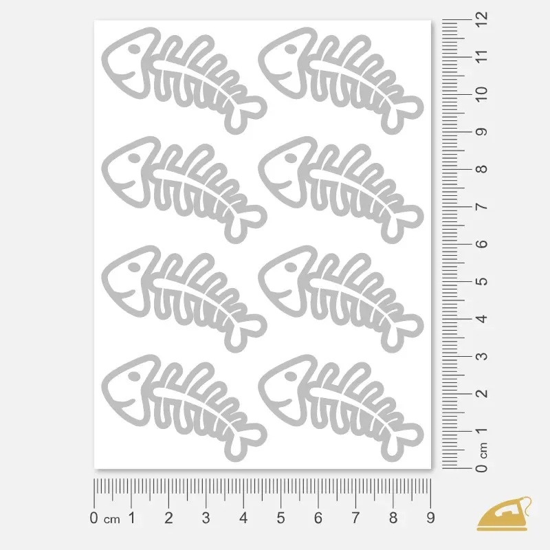 Reflexní nažehlovačky Rybí kostry Outline – snadné nažehlení žehličkou.