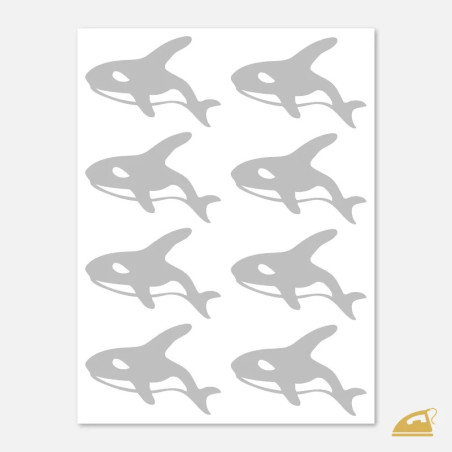 Reflexní nažehlovačky Kosatky – sada 8 ks (univerzální mořský motiv).