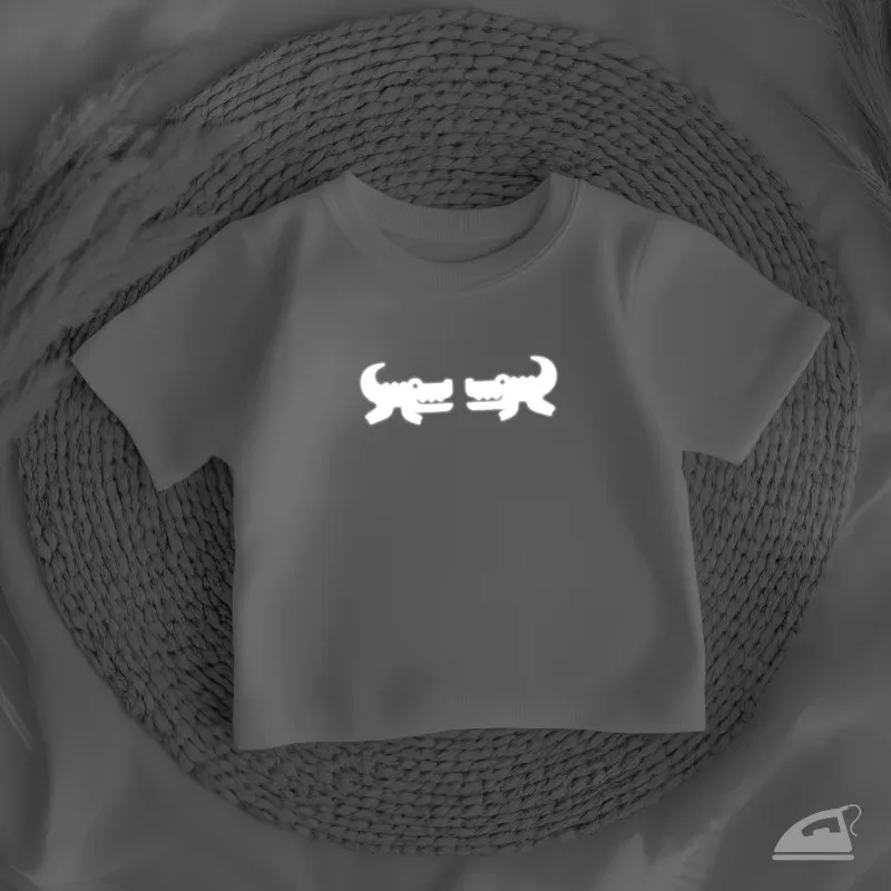 Reflexní nažehlovačky Krokodýl – sada 8 ks pro děti i dospělé.