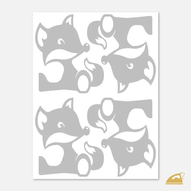 Reflexní nažehlovačka Liška – sada 4 ks sedících lištiček (česká výroba).