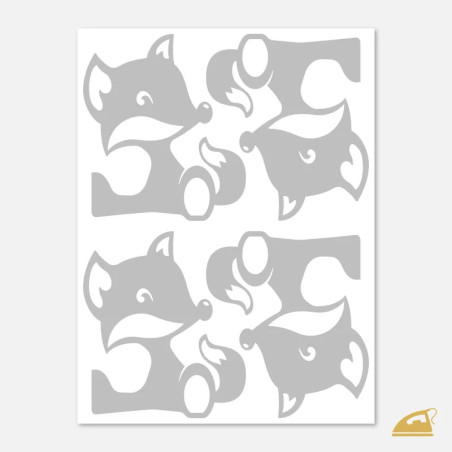 Reflexní nažehlovačka Liška – sada 4 ks sedících lištiček (česká výroba).