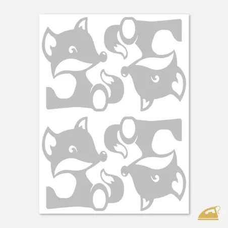 Reflexní nažehlovačka Liška – sada 4 ks sedících lištiček (česká výroba).